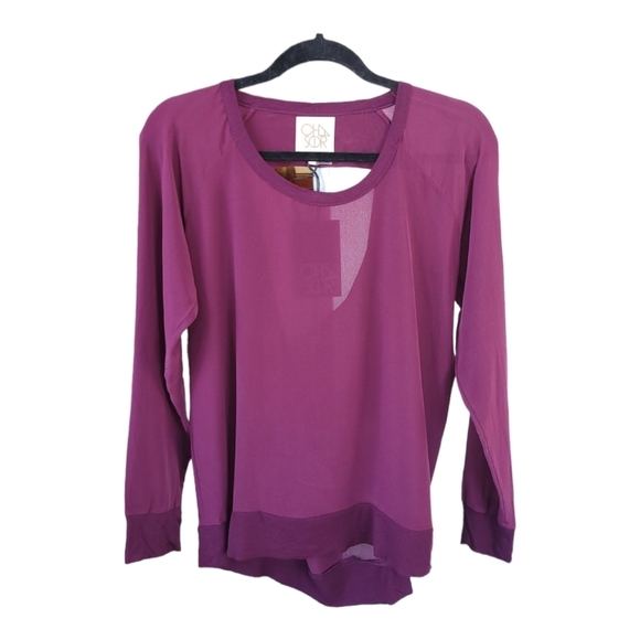 NWOT CHASER Woman's Draped Open Back Raglan Blouse Sz M Cabernet - Picture 8 of 12